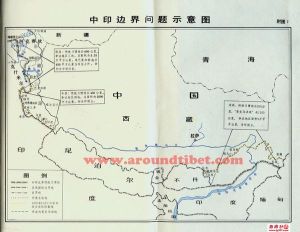 中印东段边界问题示意图